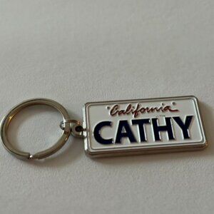 Cathy mini california License Plate Keychain Key Ring 2''x1'' Metal Souvenir